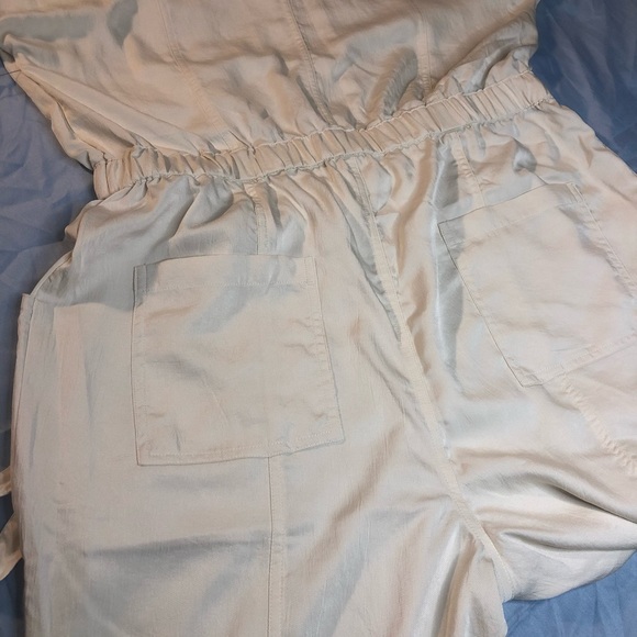 Express XL Zip Front One Piece Jumpsuit Pockets & Elastic Drawstring Waistband - Picture 6 of 7